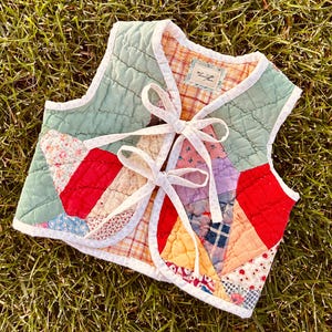 Vintage Quilt vest baby one-of-a-kind 3-9 months