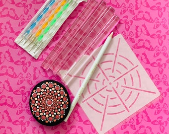 WEIHNACHTSGESCHENK-SET Mandala-Punktierwerkzeug-Set mit 13 Werkzeugen, Kunststift, Mandala-Malwerkzeug, Punktkunstwerkzeug, Kohlestift, Schablonen, Lesezeichen