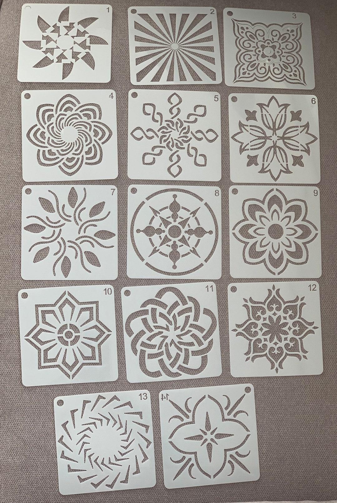 Assorted SET OF 14 Stencils for Mini Mandala Art, Rock Painting ...