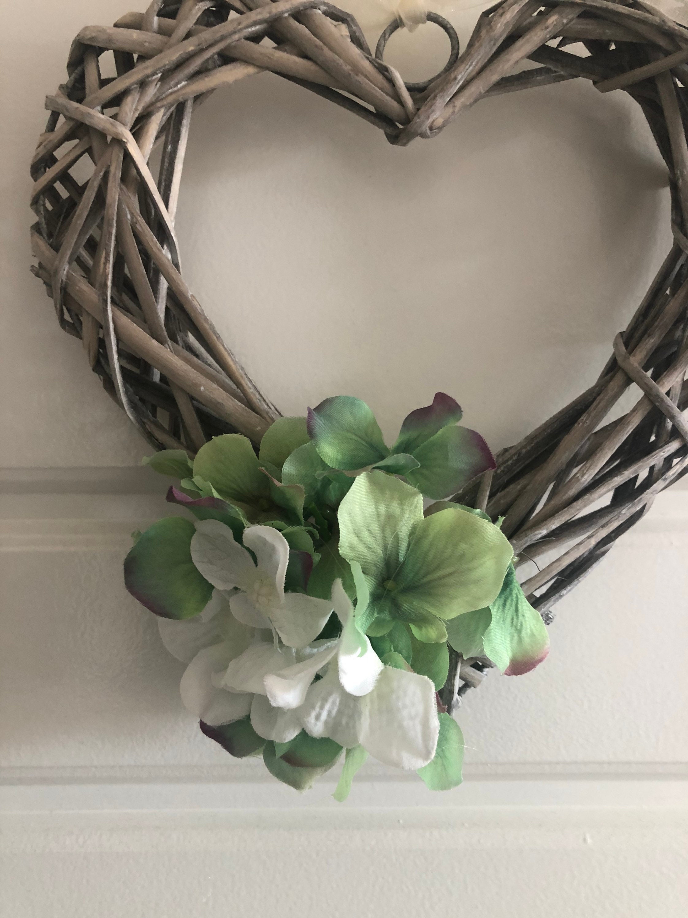 Beautiful Homemade Rattan Heart Wreath Etsy