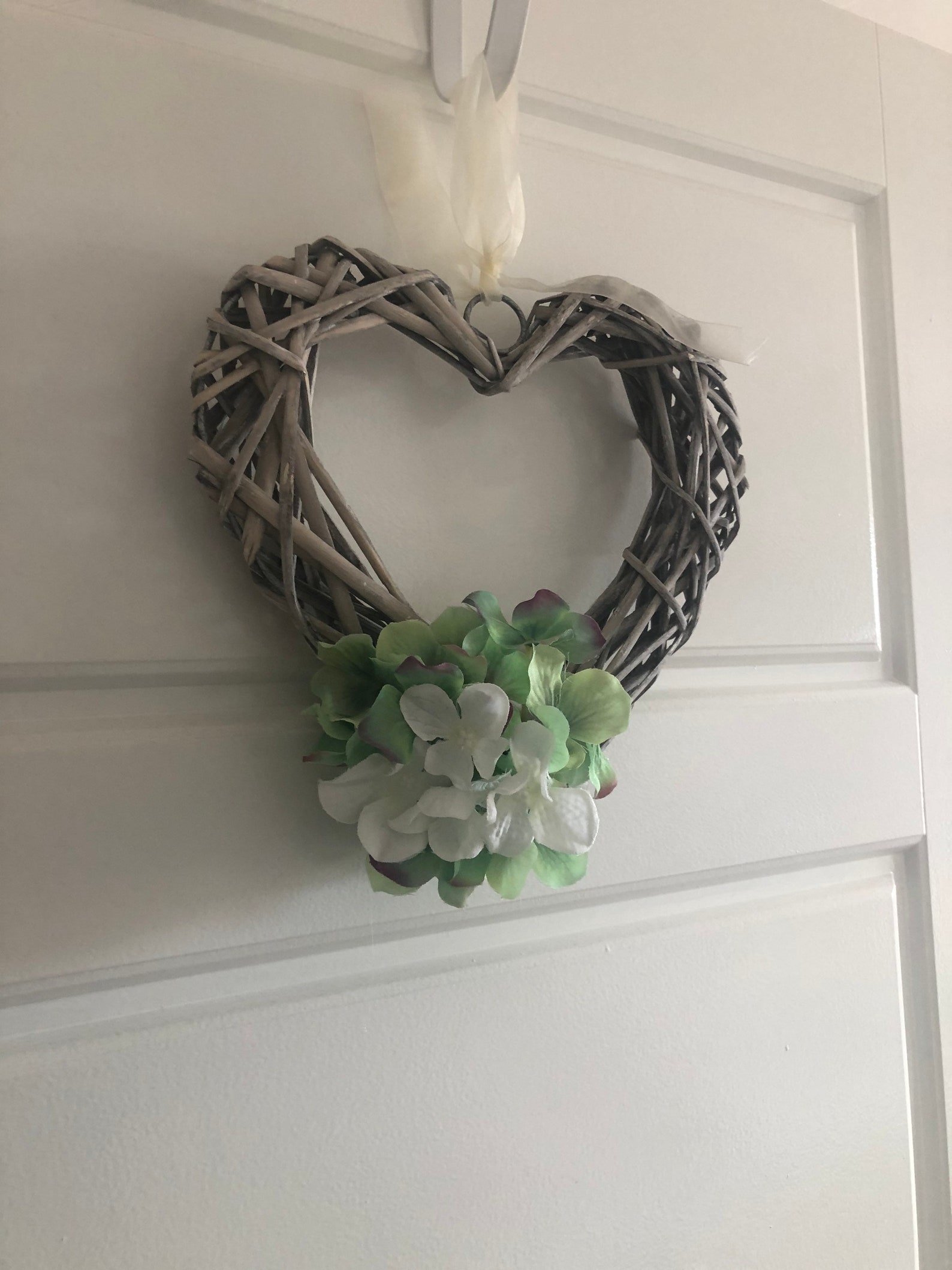 Beautiful Homemade Rattan Heart Wreath Etsy