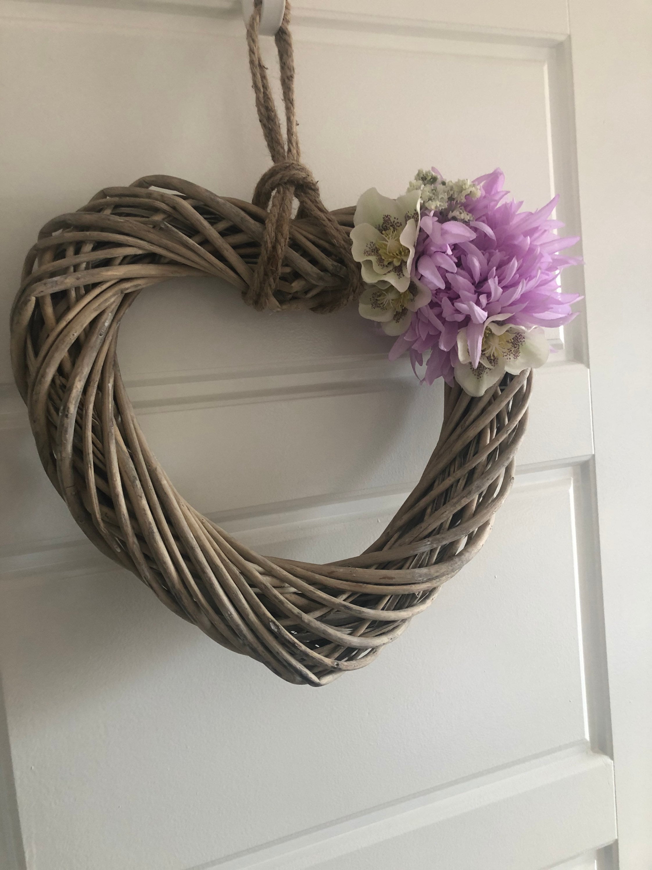 Beautiful Handmade Rattan Heart Wreath Etsy