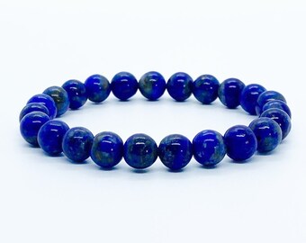 Lapis Lazuli Bracelet. Handmade and can be customized. Shop for your beaded bracelet today! Free bag included.