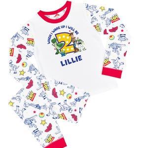 Toy Story Personalised Birthday Pyjamas Kids When I Wake Up Buzz Woody Name PJs image 6