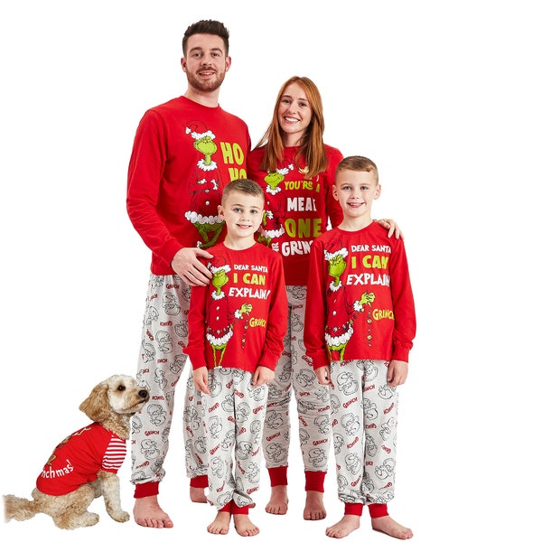 Family Matching Grinch Christmas Pyjamas | Mens Ladies Christmas Pyjamas | The Grinch PJs