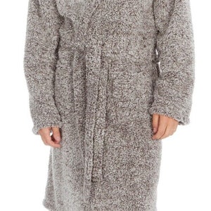 May include: A gray hooded robe with a white embroidered name "Ben" on the left chest.