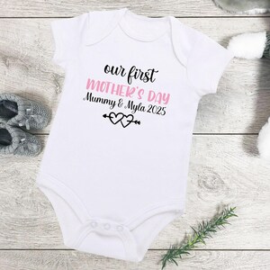 Personalised Baby First Mothers Day Vest Bodysuit | Mothers Day Baby Vest Bodysuit | Mothers Day Sleepsuit | Mothers Day Gift