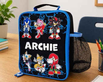 Bolsa de almuerzo infantil de Sonic el Erizo / Fiambrera personalizada / Bolsa de almuerzo escolar para niños / Vuelta al cole para niños