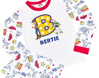 Pijama personalizado de Toy Story / Pijama infantil con inicial y nombre de Buzz y Woody de Disney