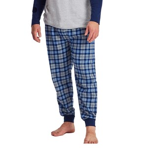 Personalised Mens Woven Pyjamas | Mens Checked Pyjamas Set | Mens Long Sleeved Pyjamas Initial image 3