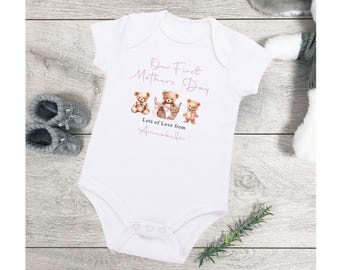 Personalised Baby First Mothers Day Bodysuit Vest |  1st Mothers Day Baby Bodysuit | Mothers Day Gift