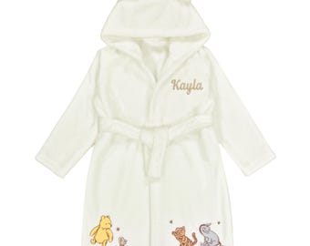 Bata de baño personalizada de Winnie the Pooh para niños / Albornoz de Tigger Eeyore Piglet, regalo para bebé