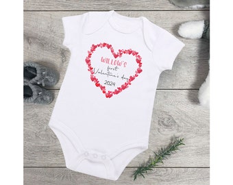 Personalised Valentines Day Baby Gift | Mummy Daddy Valentines Baby Vests | Valentines Baby Bodysuit