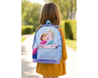 Personalised Frozen Girls Backpack Bag | Disney Frozen School Nursery Bag Rucksack