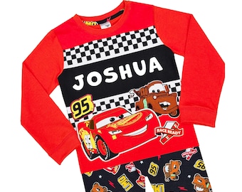 Pijama personalizado de Disney Cars para niños / Pijama infantil de Rayo McQueen con nombre