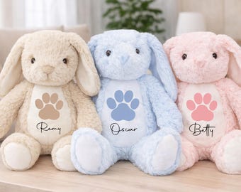 Oso de peluche personalizado para perro, conejo de peluche suave con nombre personalizado, para cachorro