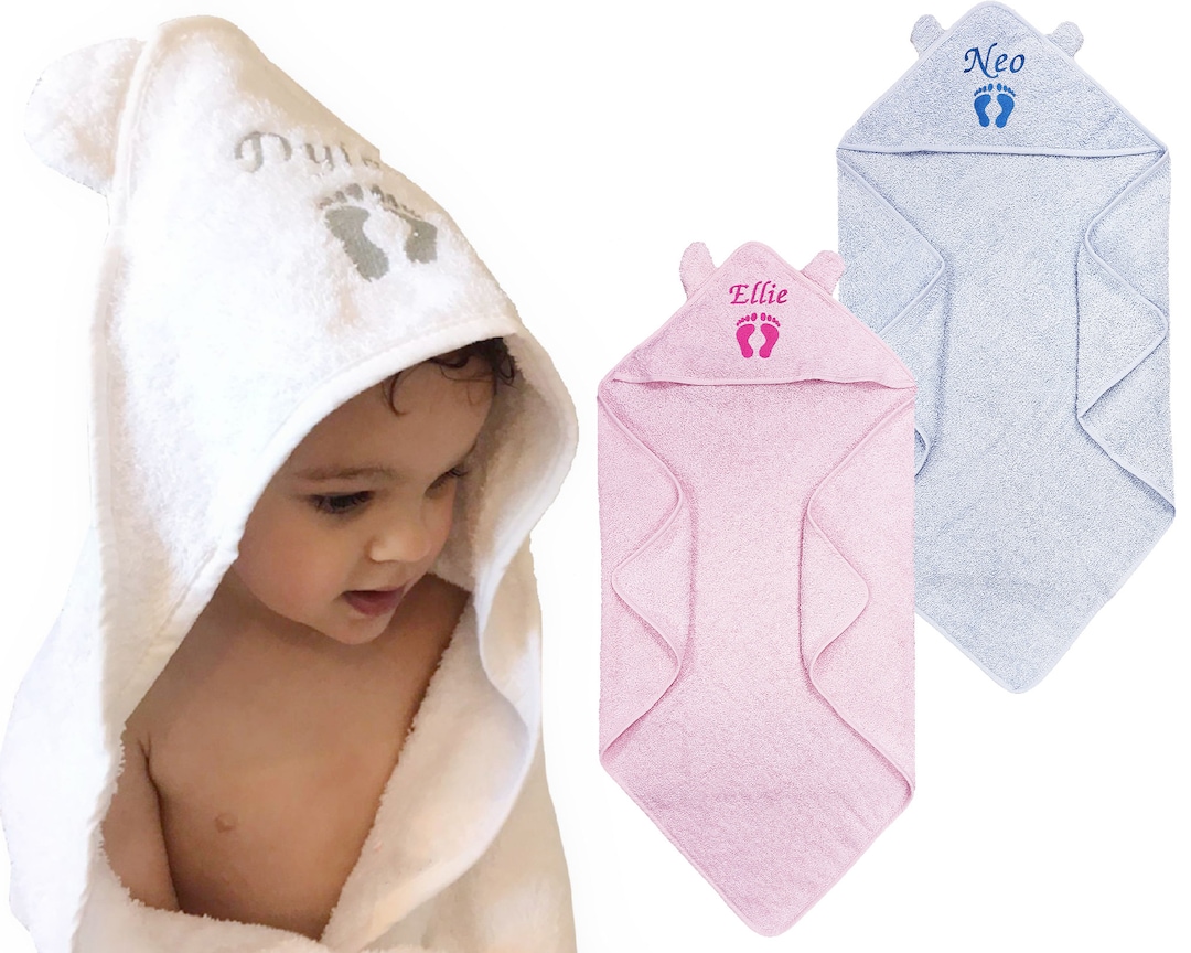 Personalised Baby Towel Baby Hooded Bath Towel Baby Bath Time Towel