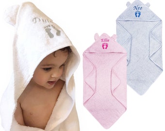 Personalised Baby Towel | Baby Hooded Bath Towel | Baby Bath Time Towel