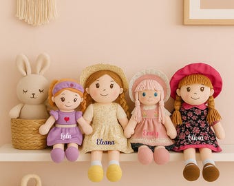 Personalised Rag Doll - Baby Girl Soft and Cuddly Princess Ragdoll