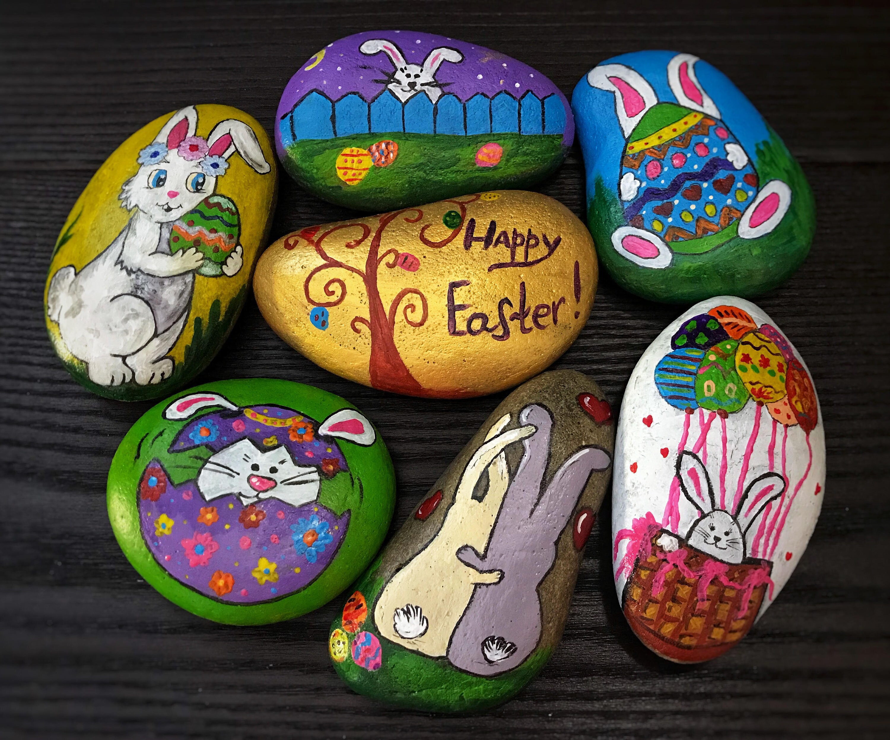 Easter Painted RocksEaster Bunny Story StonesHand painted Etsy