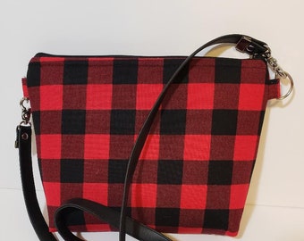 buffalo check crossbody purse