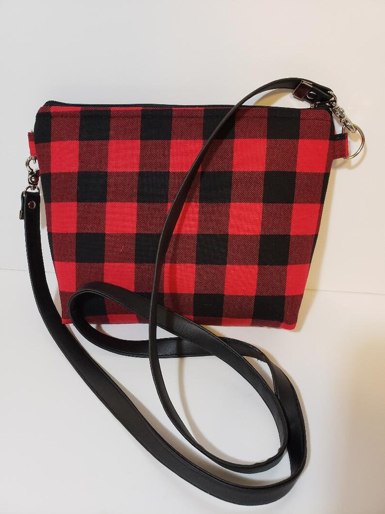 buffalo check crossbody purse