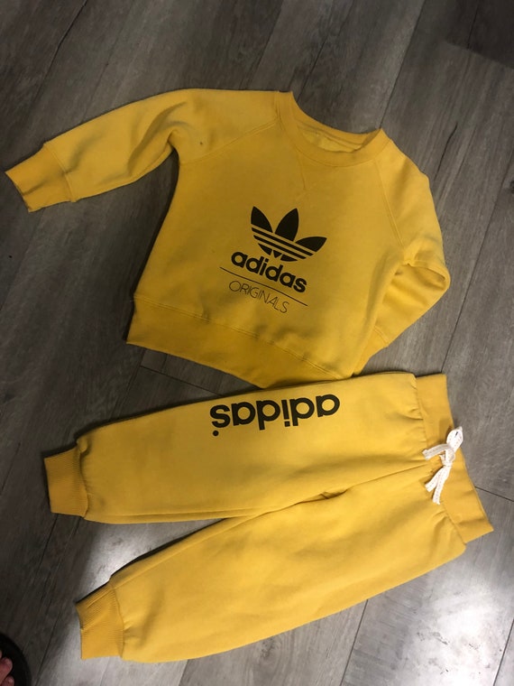 yellow adidas tracksuit kids