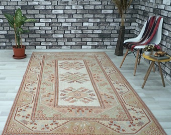 Red Milas Rug, Vintage Turkish Oushak, Hand Knotted Wool (5.08x8.23 ft.)