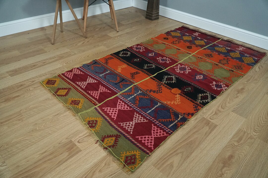 Turkish Kilim Rug, Colorful Kilim Rug, 3.02x5.91 Ft. H-2599 - Etsy