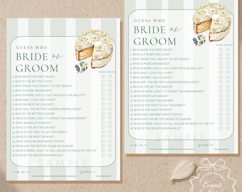 Bridal Shower Game | Guess Who Bride or Groom Purse Game (Digital Download)