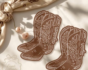 Cowboy Boot Place Cards | Escort Cards | Favor Tag | Bridal Shower, Bachelorette, Wedding Table Decor