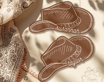 Cowboy Hat Place Cards | Escort Cards | Favor Tags | Bridal Shower, Bachelorette, Wedding Table Decor