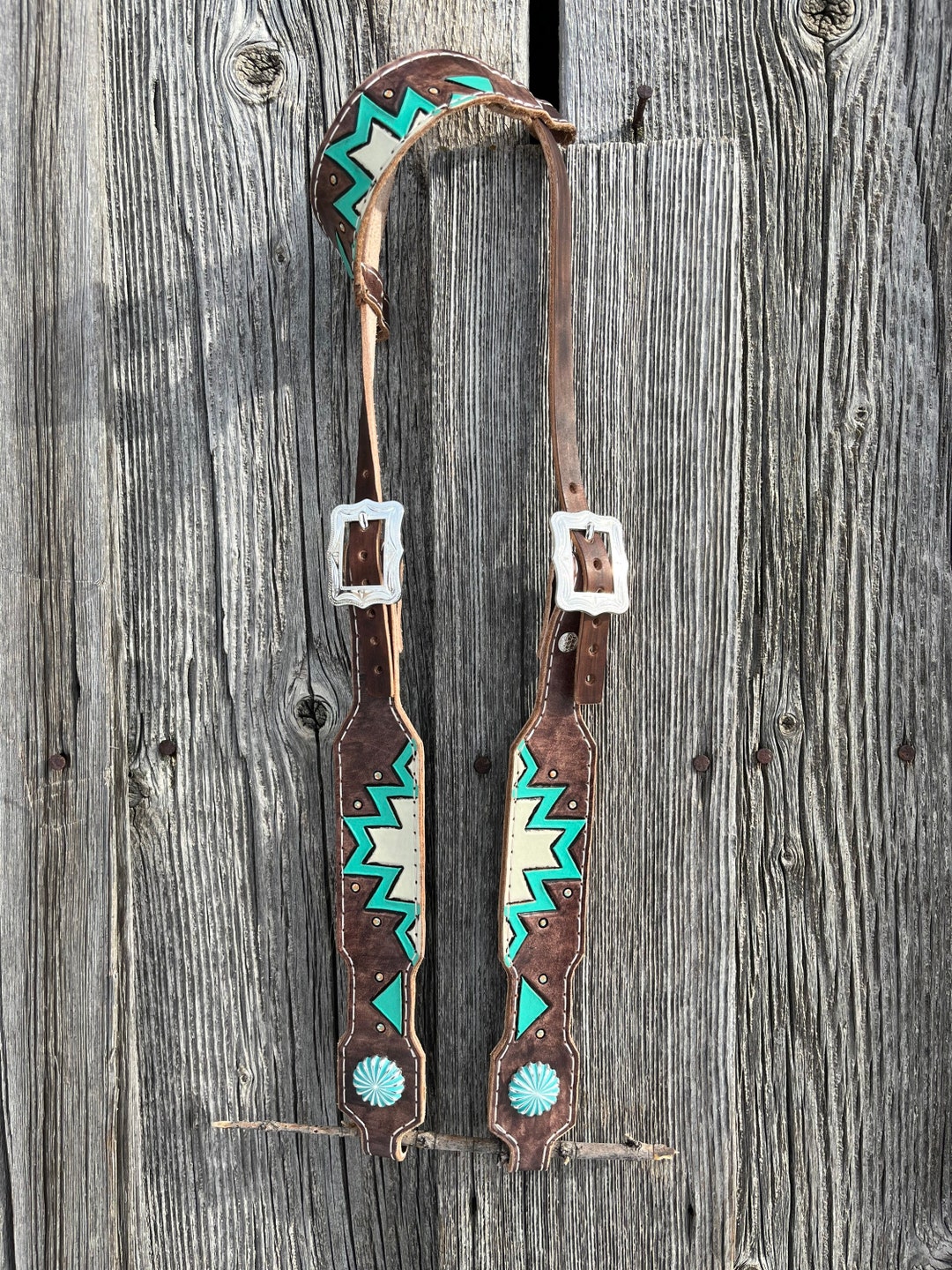 CUSTOM Tooled Leather Headstall Etsy