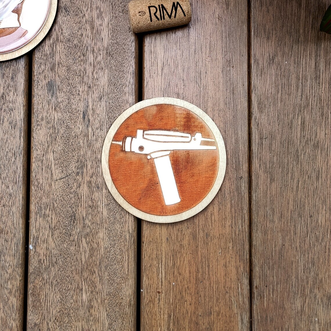 Star Trek Coaster Set of 6 Wood Cup Holder Etsy