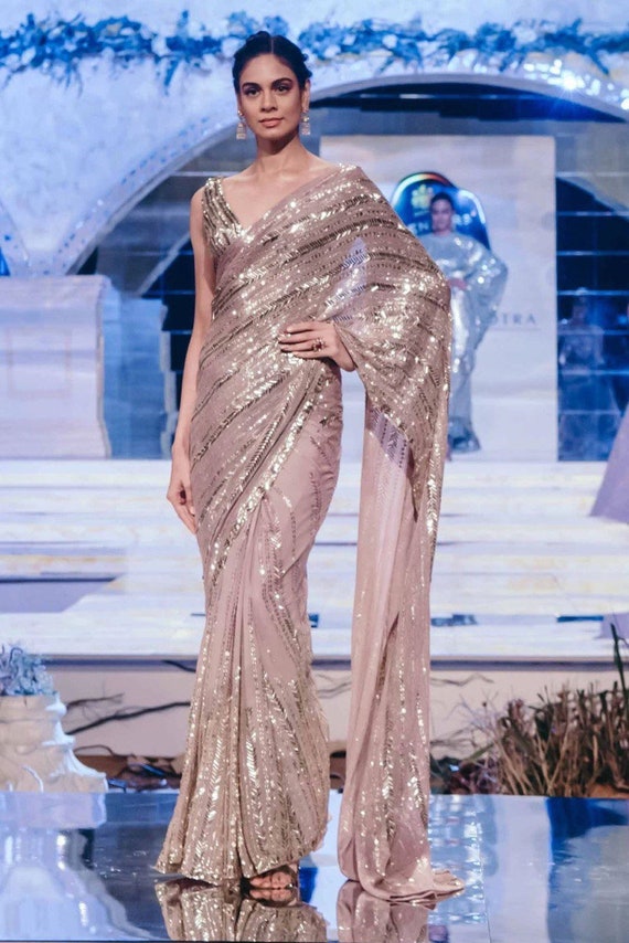 Party wear embroidery best sale saree