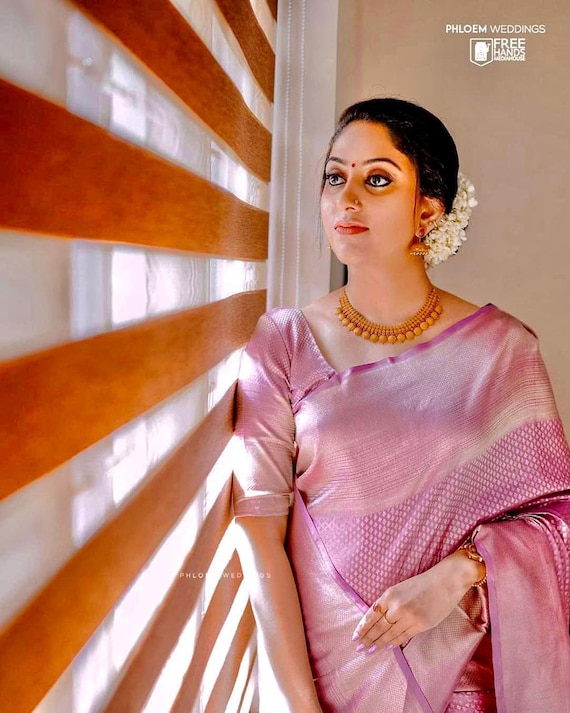 Jewellery for pink silk best sale saree