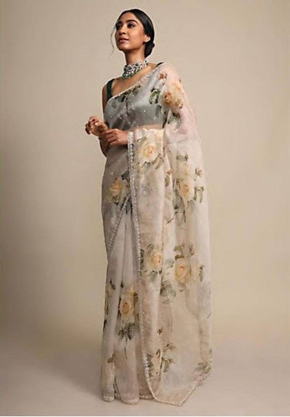 Organza party store wear sarees