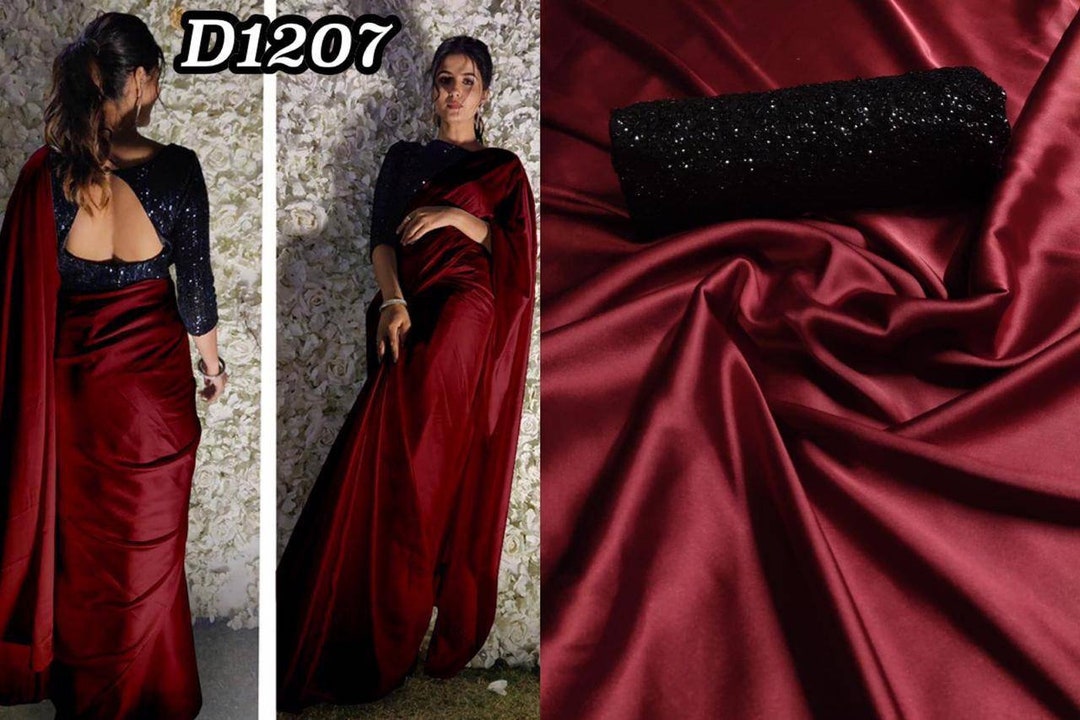 Burgundy and silver saree | Saree designs, Wedding saree indian, Saree  wedding