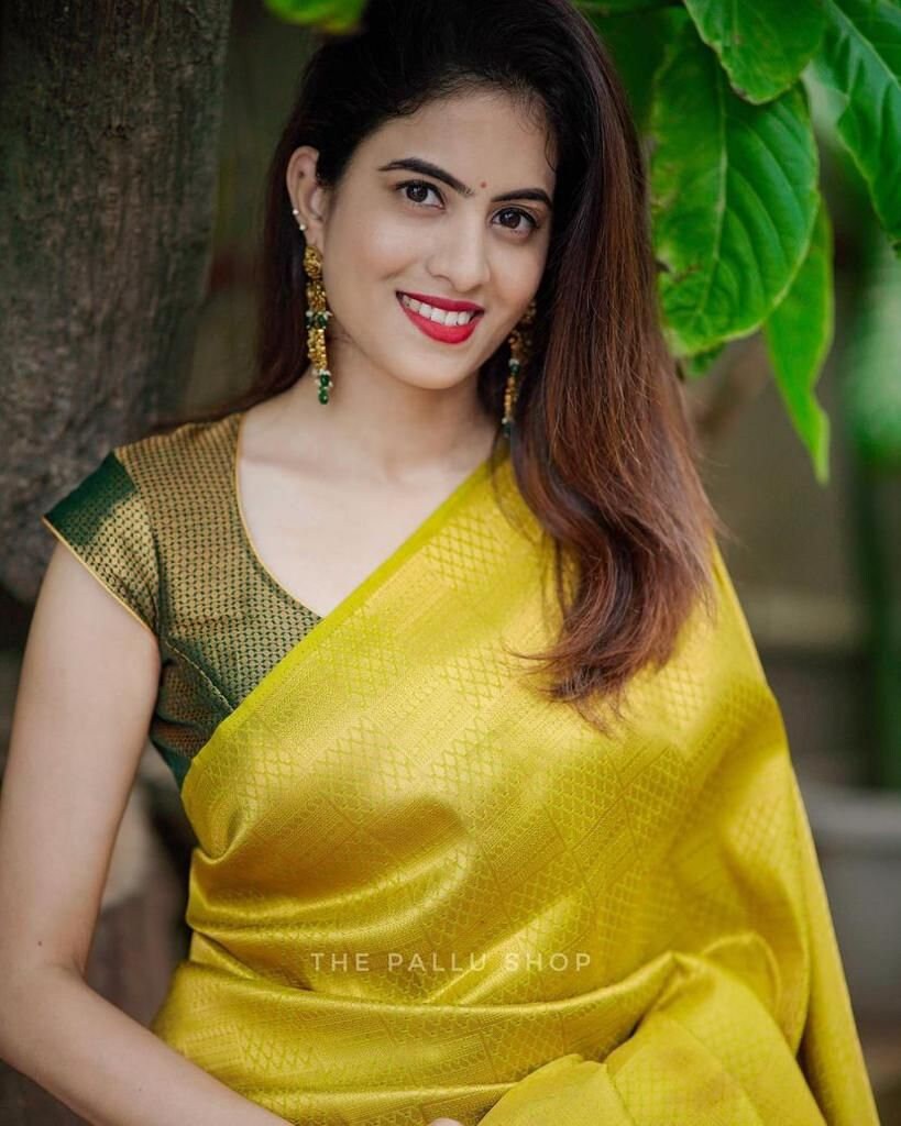 Yellow Color Silk Saree Kanchipuram Silk Saree Weaving Silk - Etsy