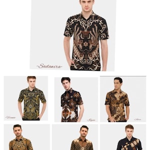 Traditional Indonesia Batik T-Shirt man, short Batik shirt man, Batik pattern shirt for men MANSH01 Dewatastar