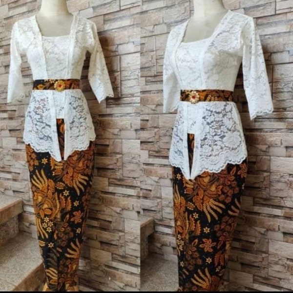 Traditional Indonesian Set Kebaya Dress+Skirt Kebaya Bali A004 Dewatastar