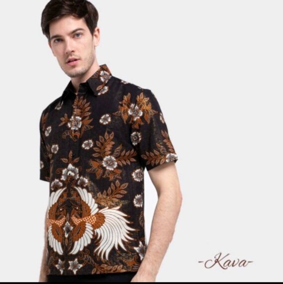 Traditional Indonesia Batik T shirt Man Short Batik Shirt Man Batik Pattern Shirt for Men MANSH01 Dewatastar Etsy Canada