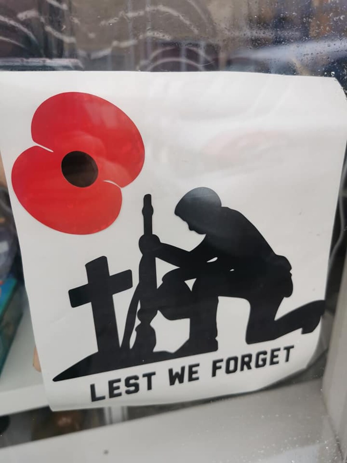 INSIDE WINDOW Remembrance Day Poppy Vinyl Sticker Etsy