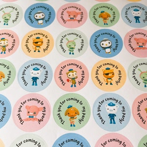 Birthday Favour Stickers Octonauts Inspired