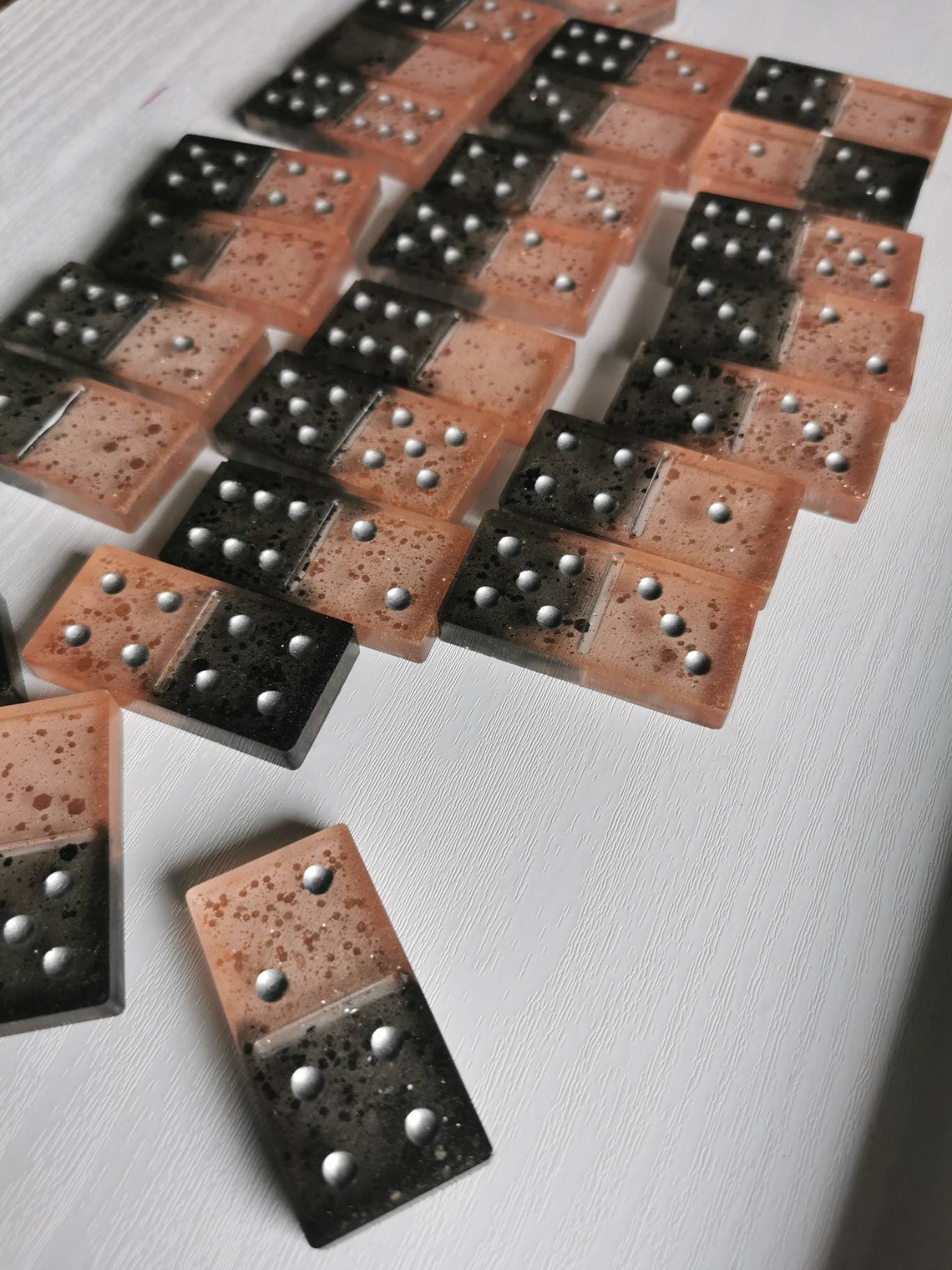 Full set of hand made resin dominoes Etsy