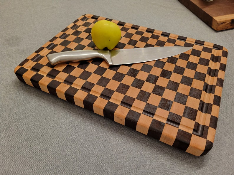 Walnut and Maple End Grain Checker Cutting Board Etsy
