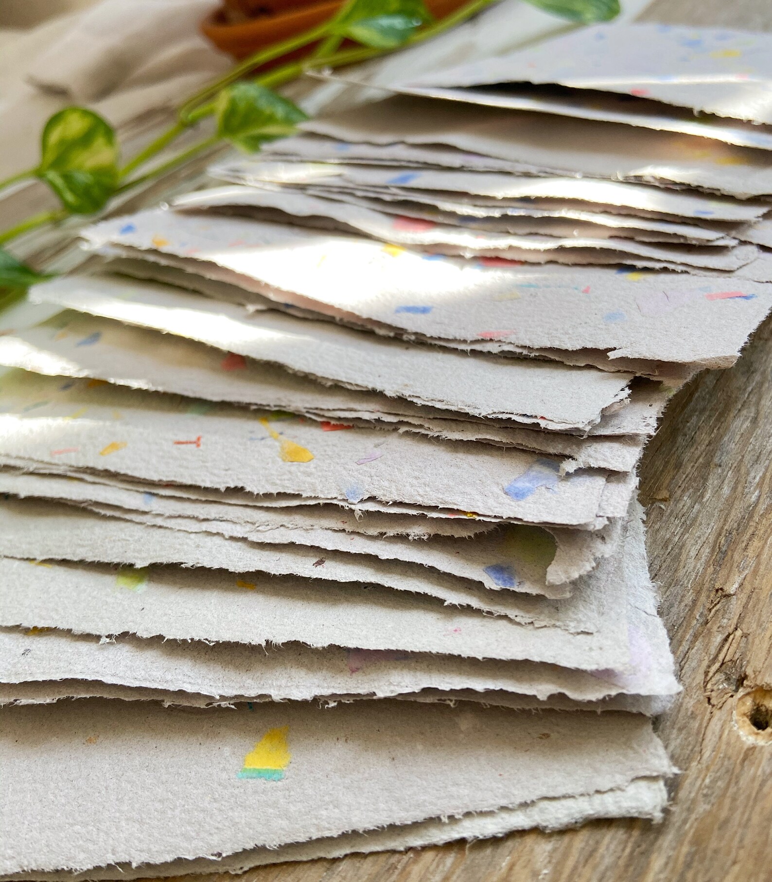 10 Handmade Recycled Paper Sheets Stationery Vintage Etsy