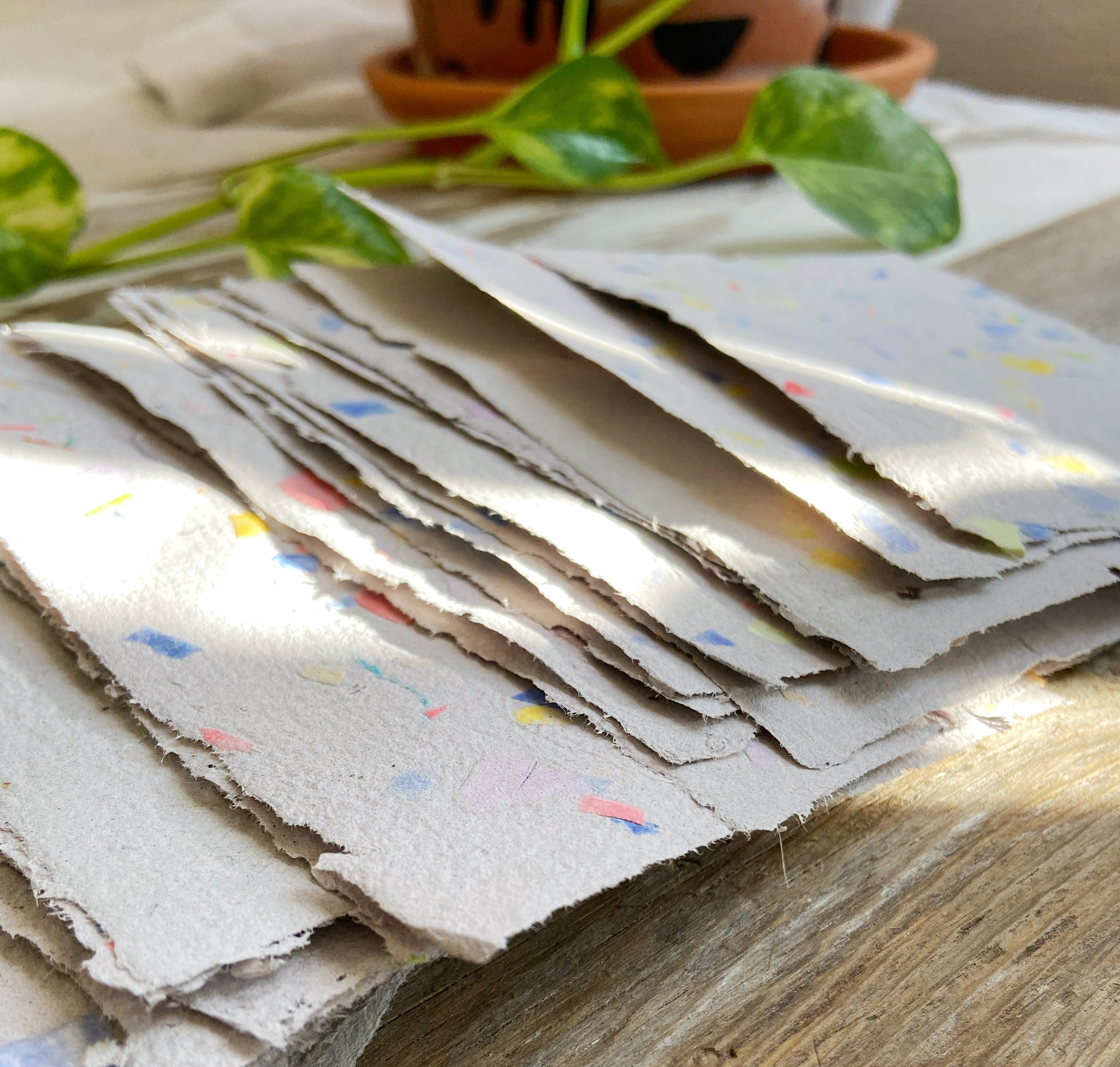 10 Handmade Recycled Paper Sheets Stationery Vintage Etsy