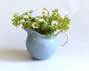 Wedgwood cream jug, 'Summer Sky' posy vase.