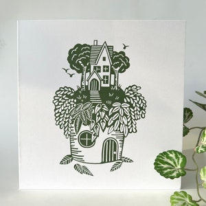 Home Grown - Carte de voeux originale en linogravure